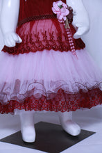 Load image into Gallery viewer, (wholesale set)Mahroon Top Pink girls party dress
